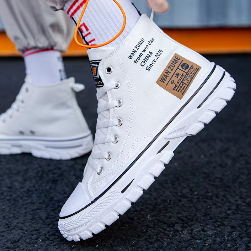 Chaussures montantes en toile pour hommes