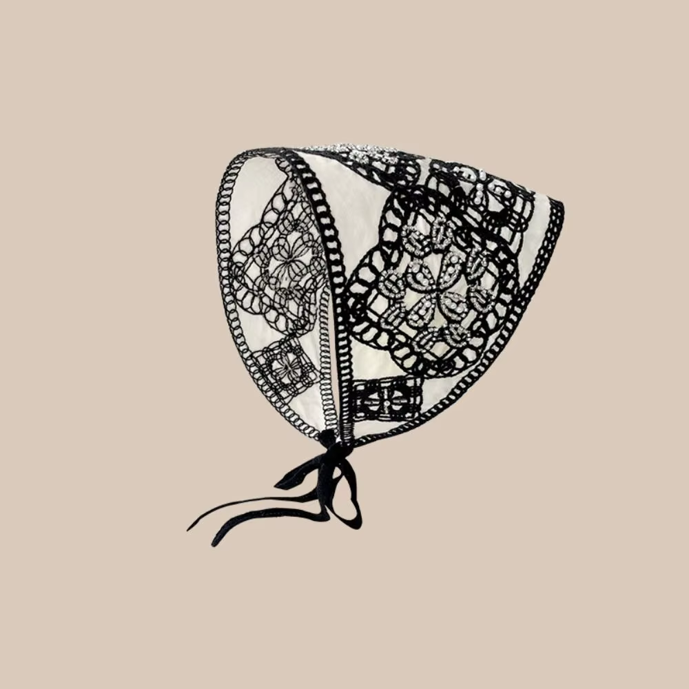Bandeau de sauna triangle de style pastChevfrançais, serviette de sauna, écharpe au crochet faite à la main, chapeau de printemps et d'été, nouvelle mode