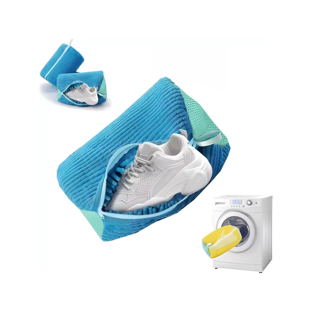 Sac de lavage pour chaussures en microfibre avec fermeture