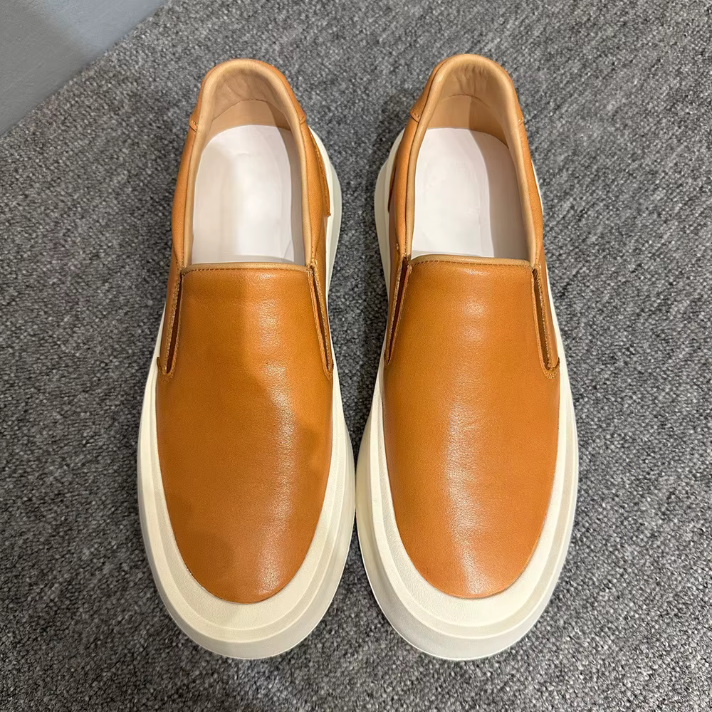 Mocassins à enfiler d'été 2026 pour hommes | Chaussures confortables vintage en cuir de vache à grain supérieur