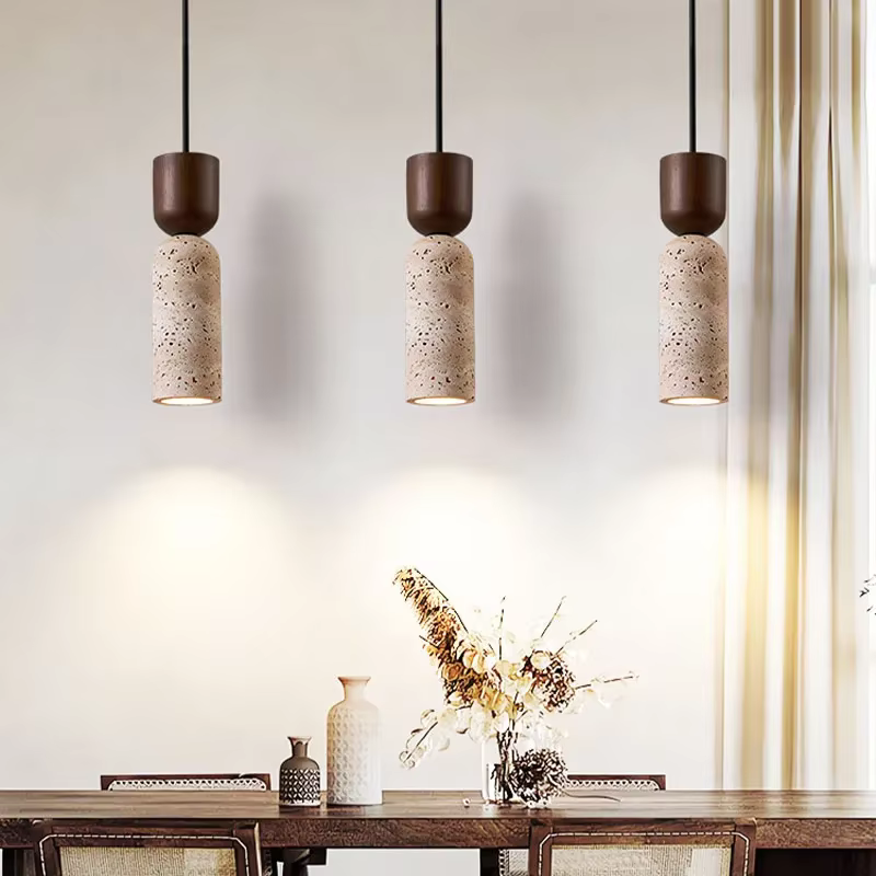 Lustre de chevet de chambre à coucher de style japonais Wabi-Sabi, ambiance vintage française pour hôtels et gîtes, créatif et individuel.