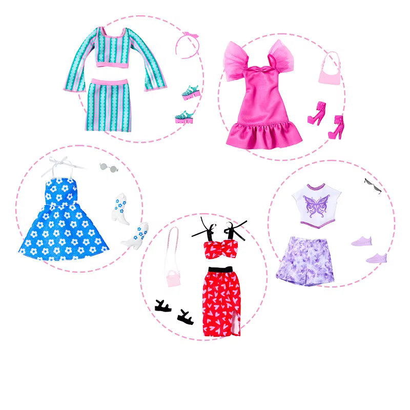Pour Barbie garde-robe vêtements poupée vacances mode robes sacs chaussures accessoires ensembles à langer fille princesse habiller jouets cadeaux