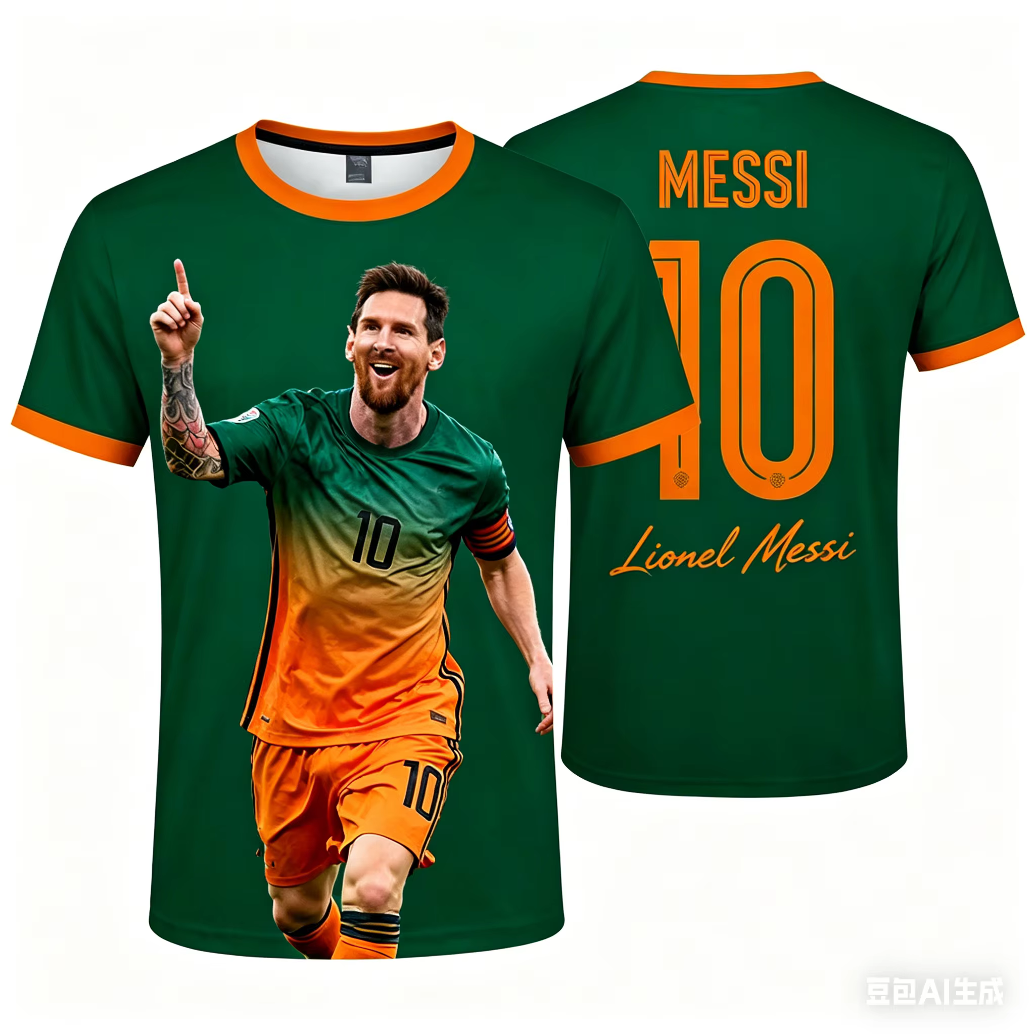 Lionel Messi # 10 T-shirts de football Inter Miami CF, pour hommes et femmes, dégradé rose et blanc, manches courtes, streetwear pour fans de football
