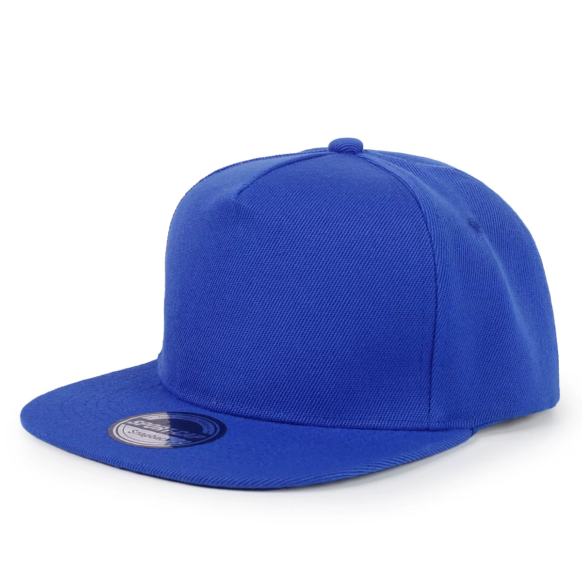 Casquettes à visière plate de couleur unie à cinq pièces avec logo imprimé personnalisé