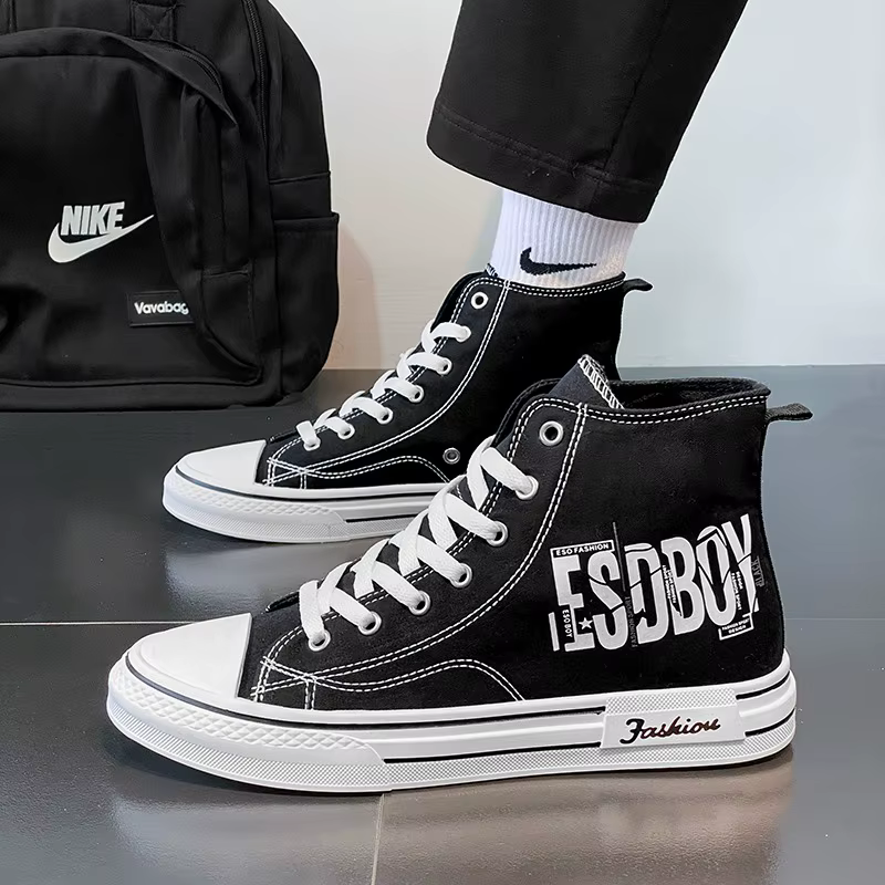 Chaussures de sport montantes pour homme en toile vulcanisée