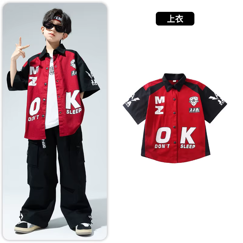 Costume de danse de rue Jazz pour enfants, chemise à manches longues, ensembles pantalons en Denim, vêtements de danse de salle de bal, vêtements Hip Hop pour adolescents