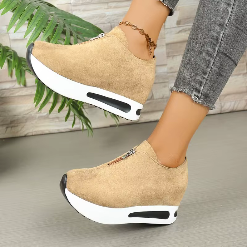 Nouvelles baskets compensées antidérapantes pour femmes 2026 – Chaussures décontractées vulcanisées à enfiler pour femme