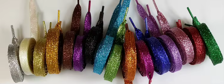16 couleurs 110 cm paillettes brillantes or et argent lacets lumineux colorés Sneaker chaussures de Sport