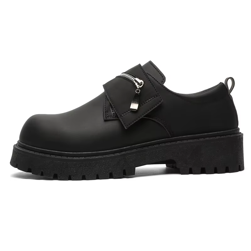 Bottes décontractées pour hommes à semelle épaisse et rehaussement discret