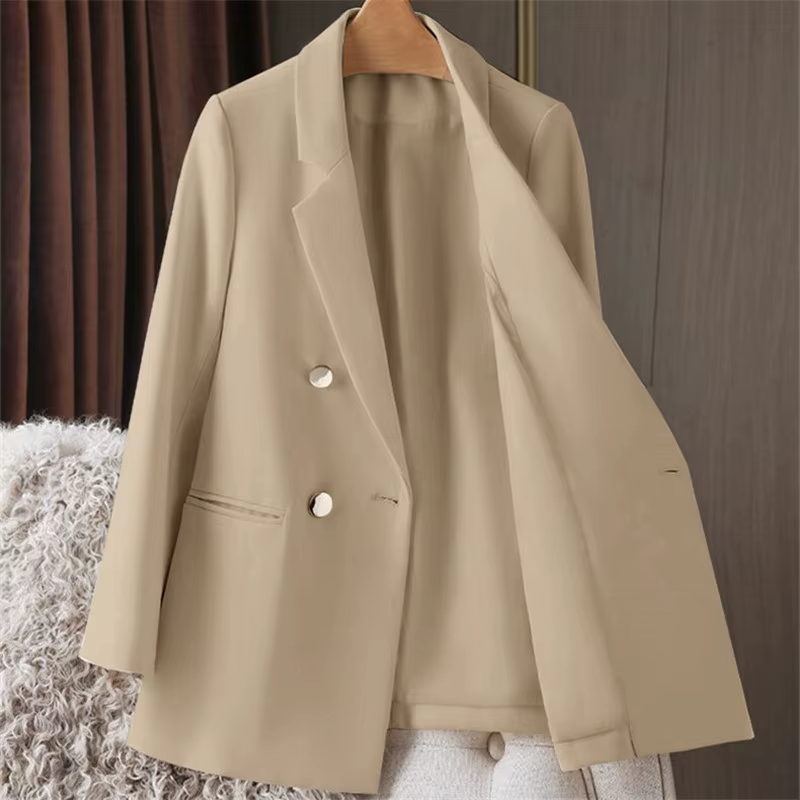 Blazer surdimensionné pour femmes, tendance, Style britannique, coupe ample, boutonné, manteau de costume de bureau décontracté