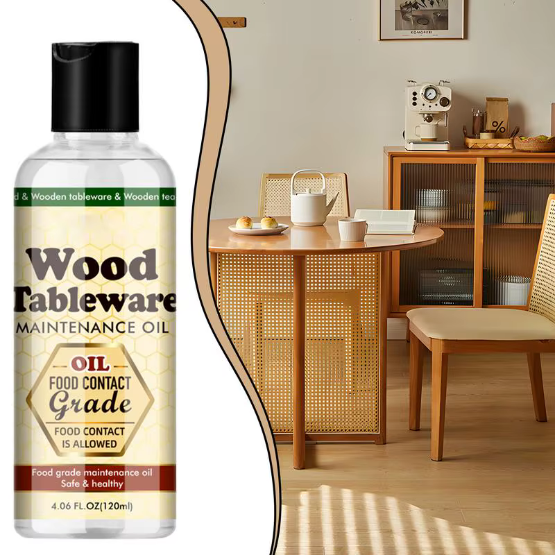 Planche à découper le bois de 120ml, huile de revitalisant pour service à thé, huile d'entretien du bois pour meubles en bois, vaisselle, planches à découper