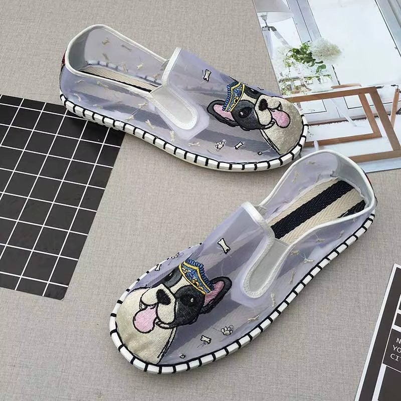 Mocassins en toile pour hommes, chaussures plates, décontractées, sans lacets