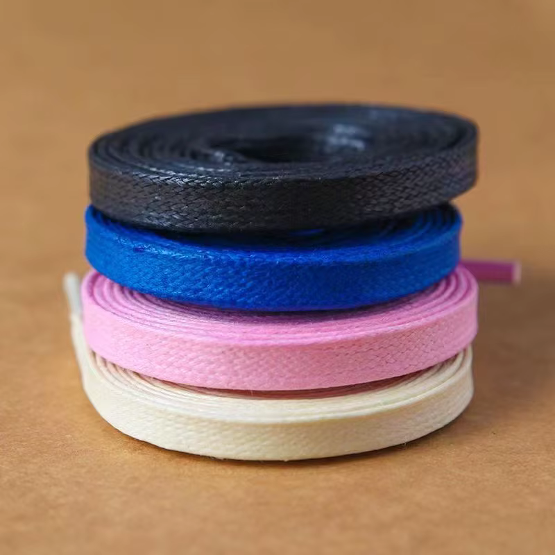 Lacets plats en coton ciré bleu rose hommes femmes tendance personnalité baskets Sport décontracté basket-ball foudre