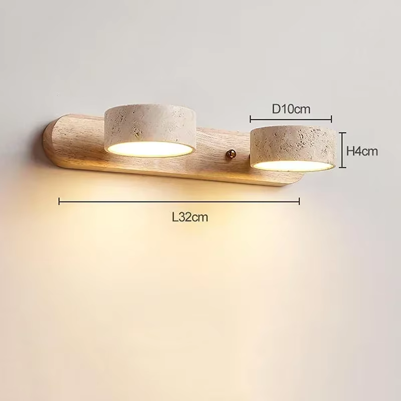 Japonais Wabi Sabi créatif nouveau rond mur LED lumière décoration de la maison salle de bain lavable coiffeuse miroir avant lampes