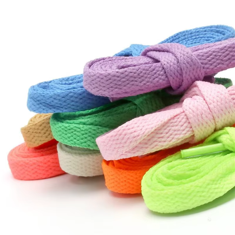 Lacets de chaussures de sport colorés blanc rouge Sneaker lacet plat