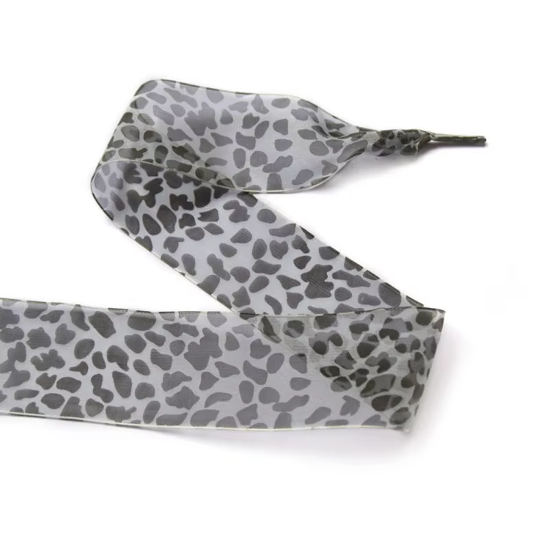 Lacets de chaussures en dentelle imprimé léopard