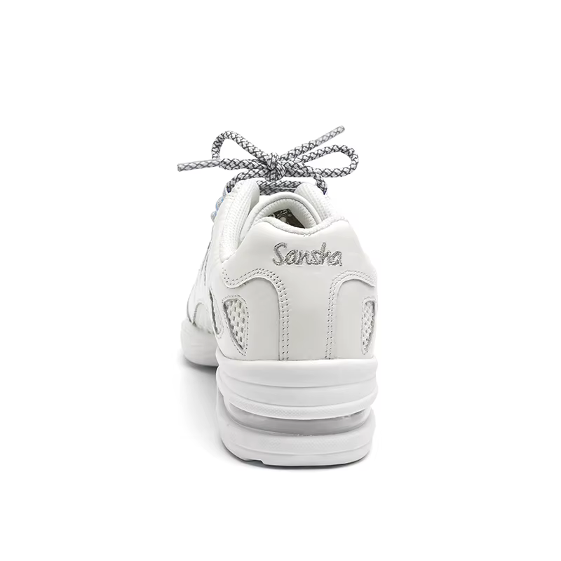 Baskets d'Été en Maille Blanche et Cuir Souple