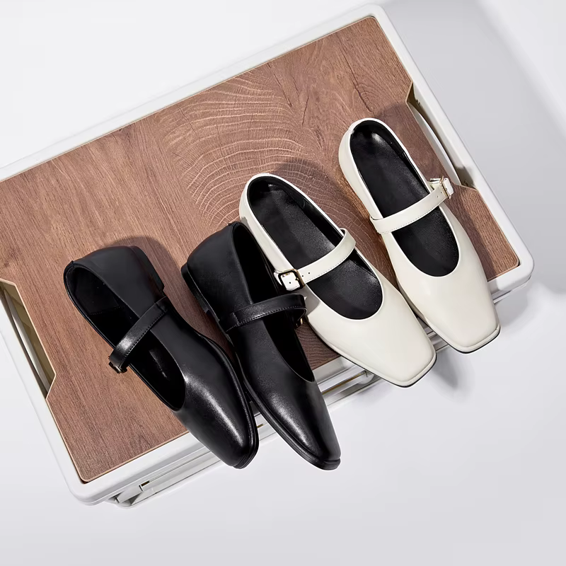 AIYUQI Chaussures Mary Jane pour femme en cuir véritable