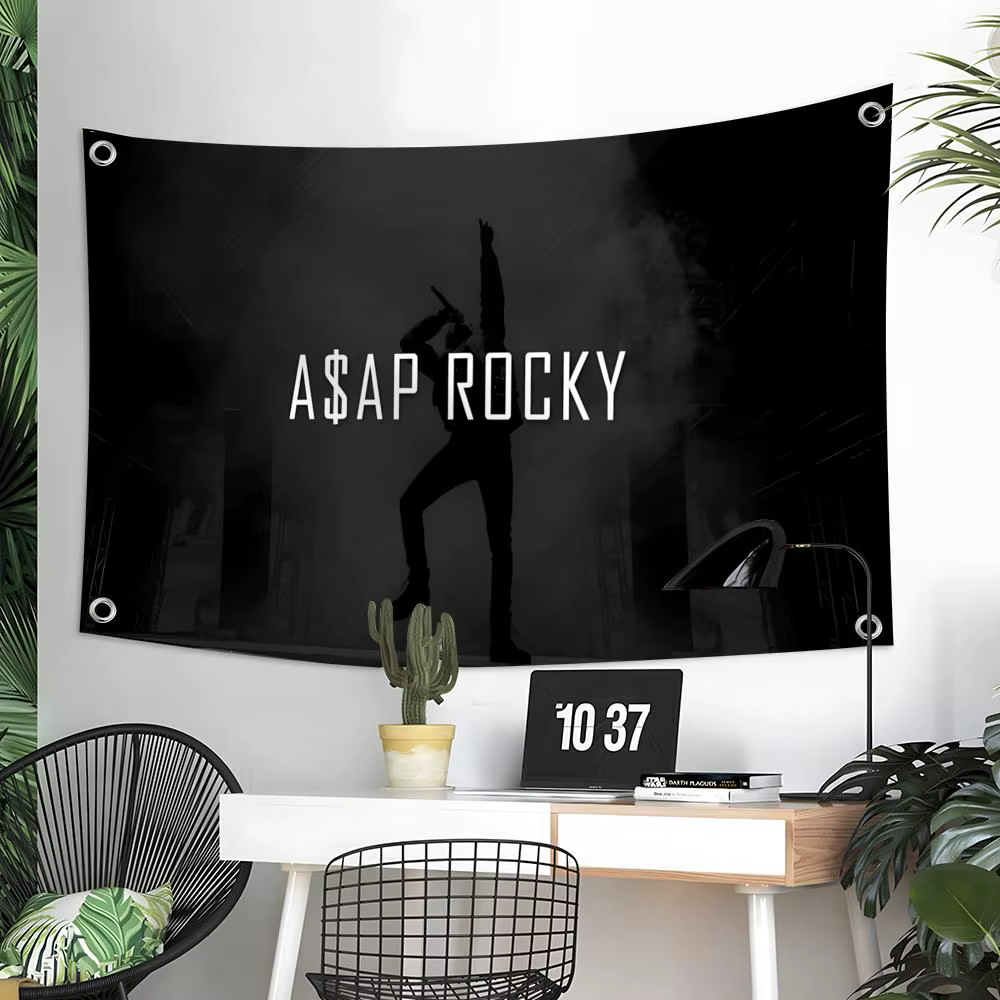 ASAP R-Rocky Rapper Singer Flags Toiles murales personnalisées pour camping