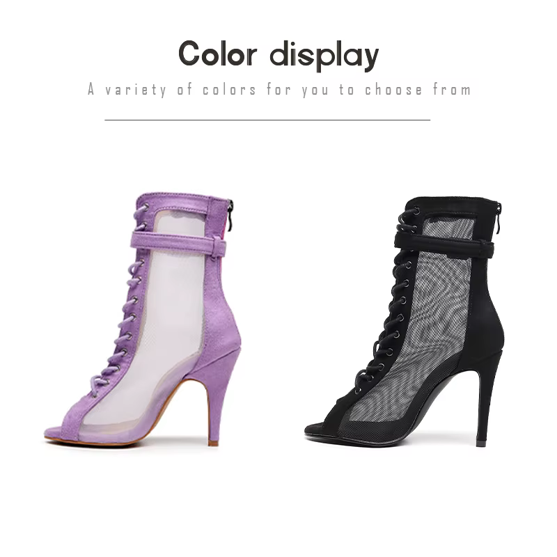 Printemps/été nouvelles chaussures de danse femme violet/noir