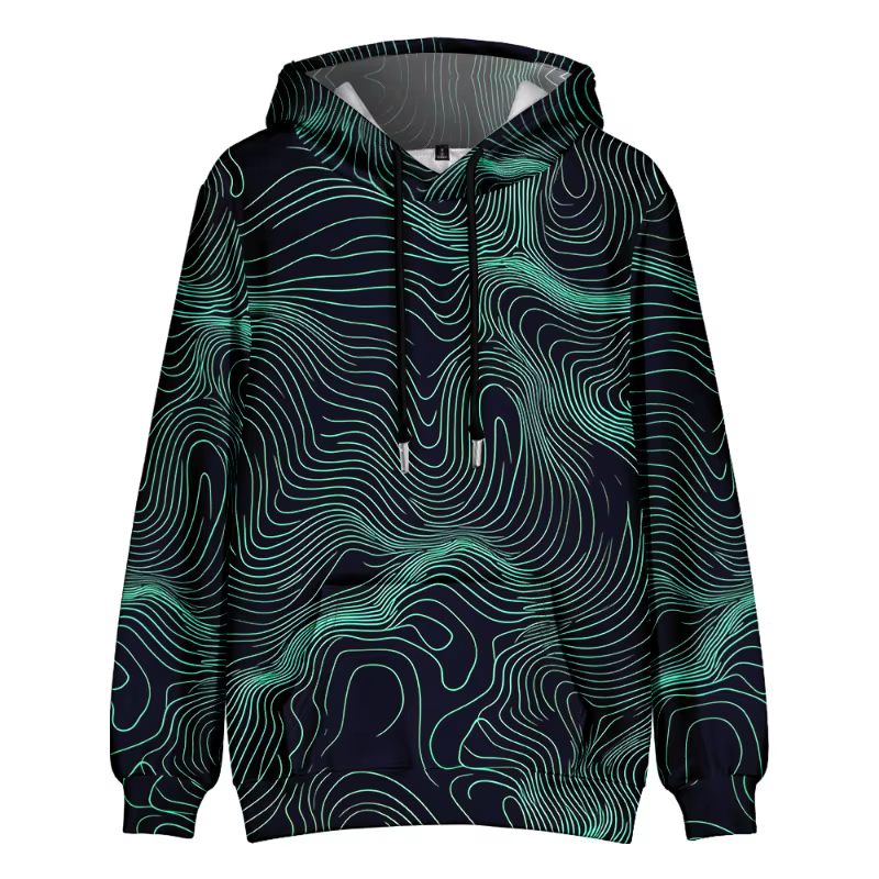 Sweat à capuche surdimensionné pour hommes, imprimé d'art abstrait moderne, pull à capuche avec poche, Streetwear, mode Couple