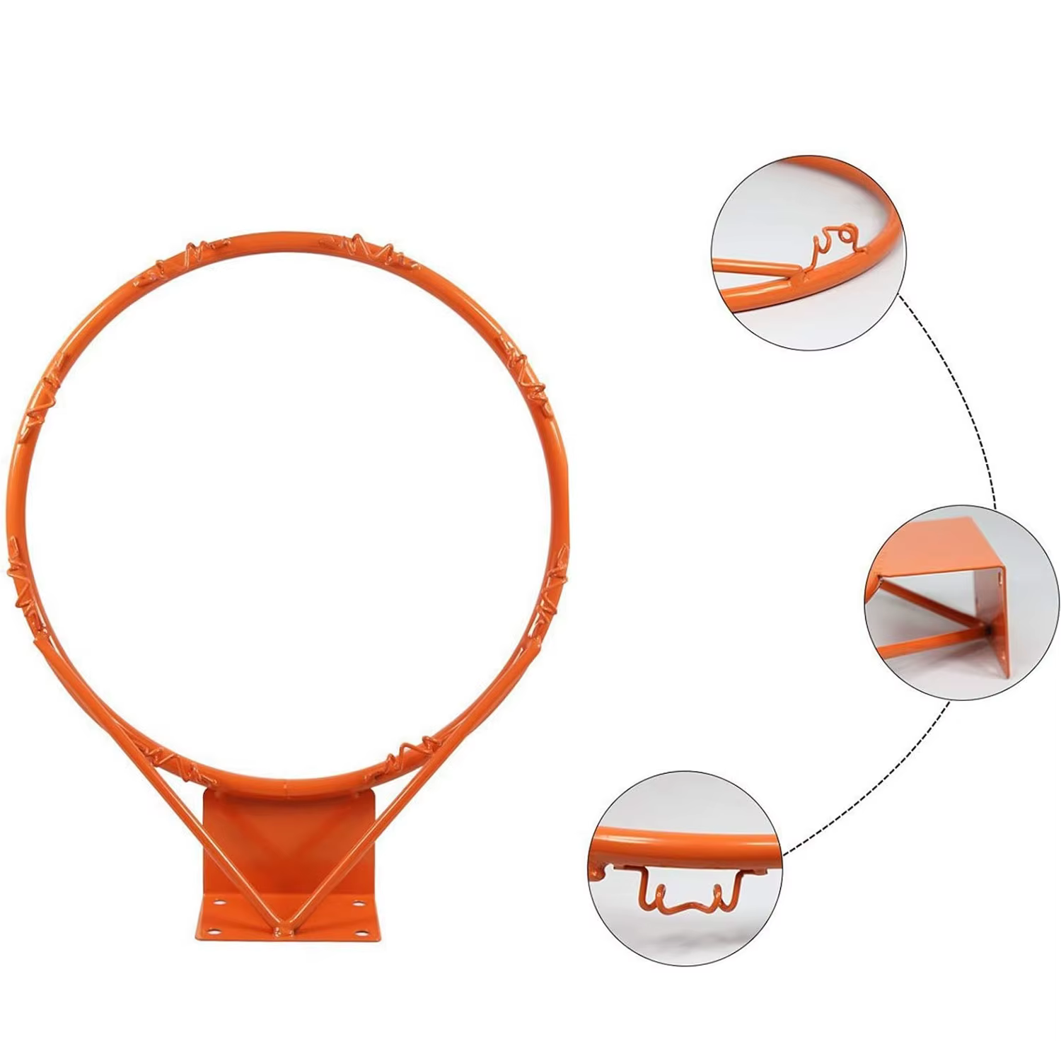 Ensemble de cerceaux de basket-ball pour enfants de 32CM, cadre de jante solide monté sur porte murale avec 1 filet et 4 vis d'expansion, cerceau de basket-ball suspendu