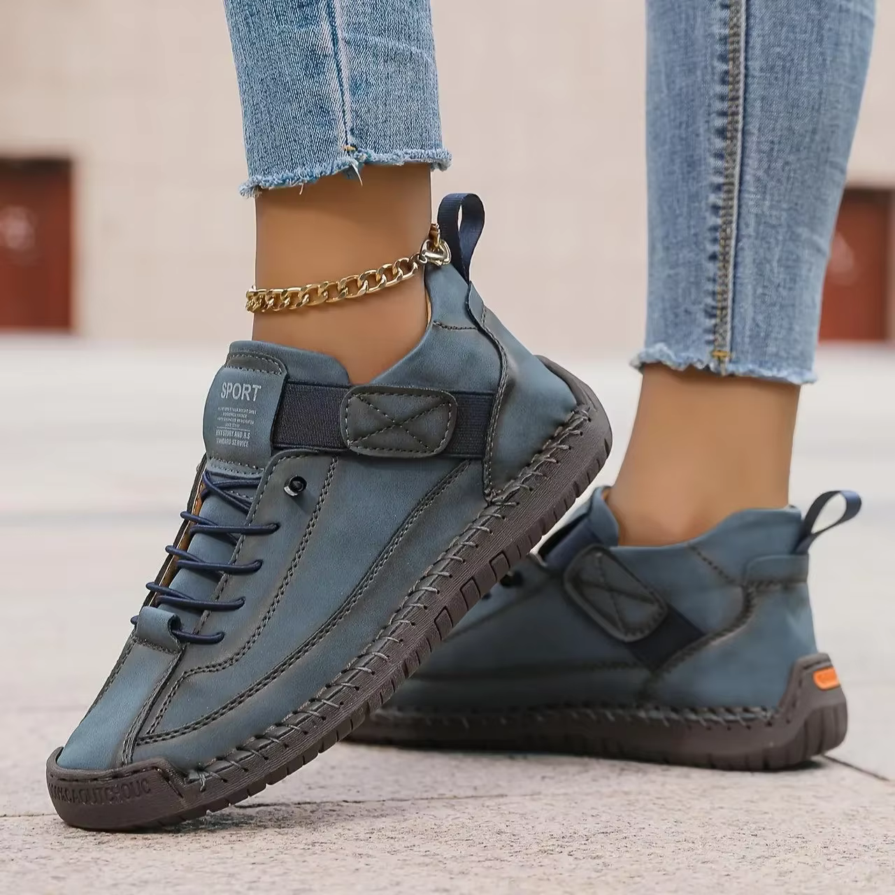 Chaussures d'été femme plate-forme loisirs mocassins à la main respirant baskets