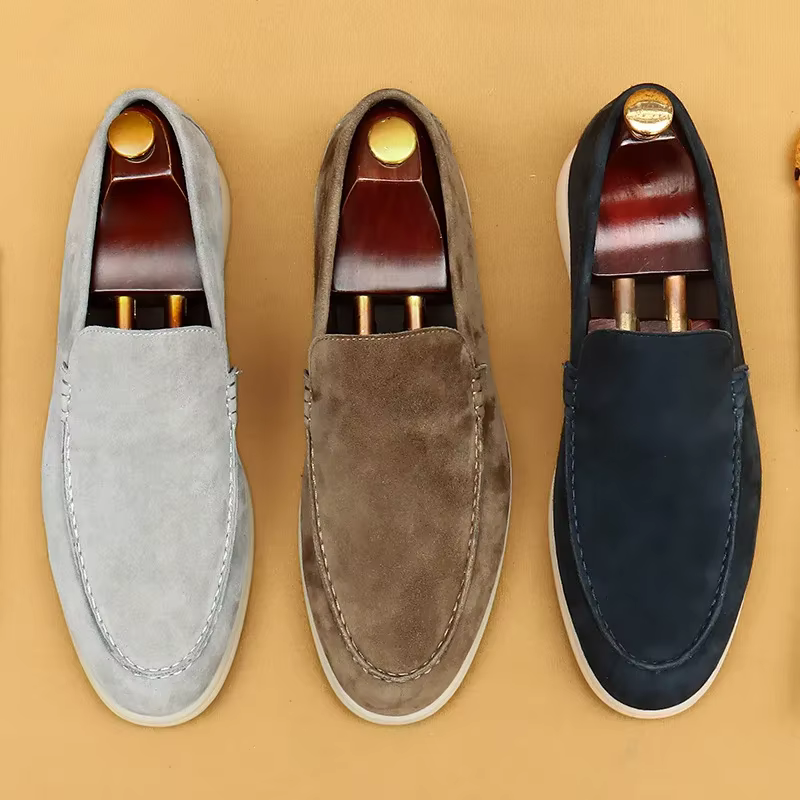 Chaussures pour hommes en cuir véritable et peau de mouton