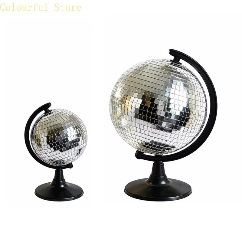 X7XD – statues Disco en argent, miroir, Sculpture Disco avec Base, ornement bureau pour décorations fête