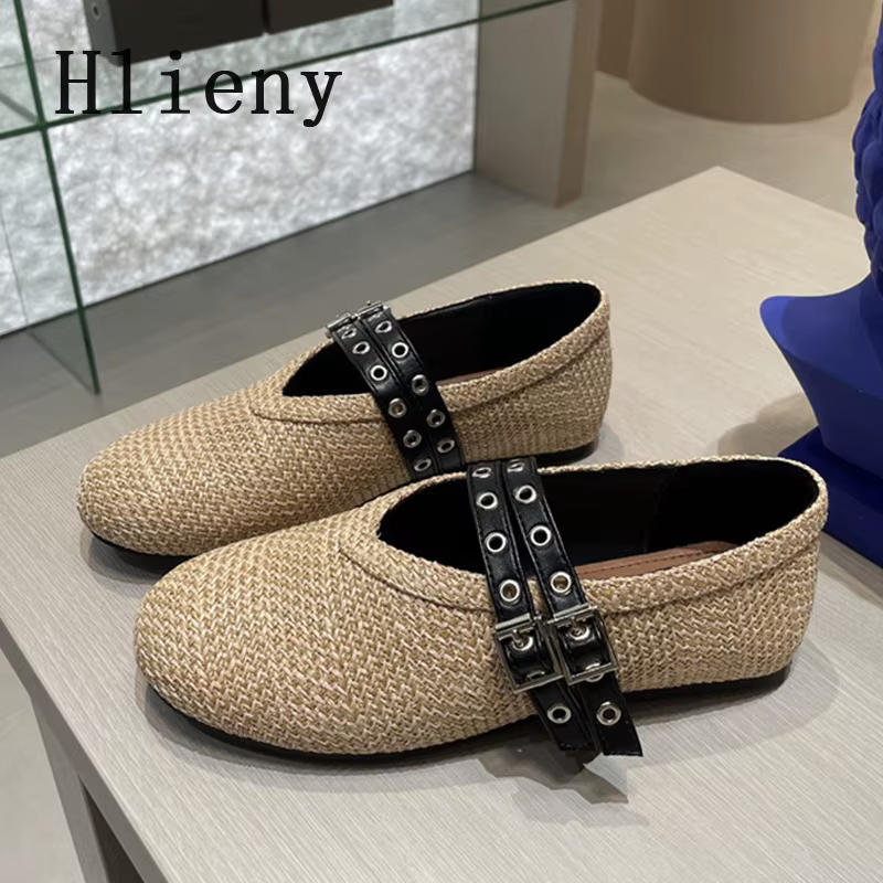 Liyke mode chaussures de pêcheur tissage boucle plat rétro Espadrilles gladiateur chaussure respirant Mary Jane casual femmes mocassins