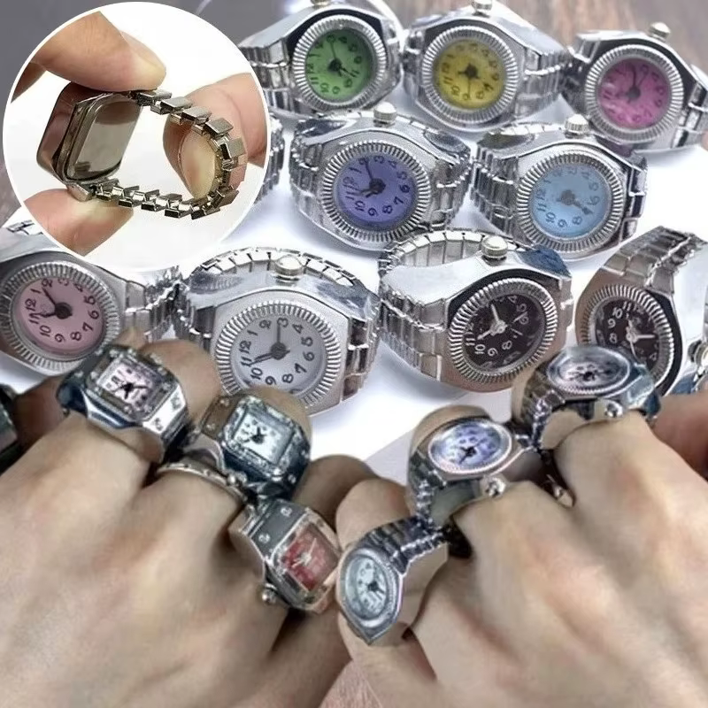 Bague de montre pour hommes et femmes, style Harajuku cool, version coréenne tendance, décoration créative rétro, ajustable, motif alimentaire