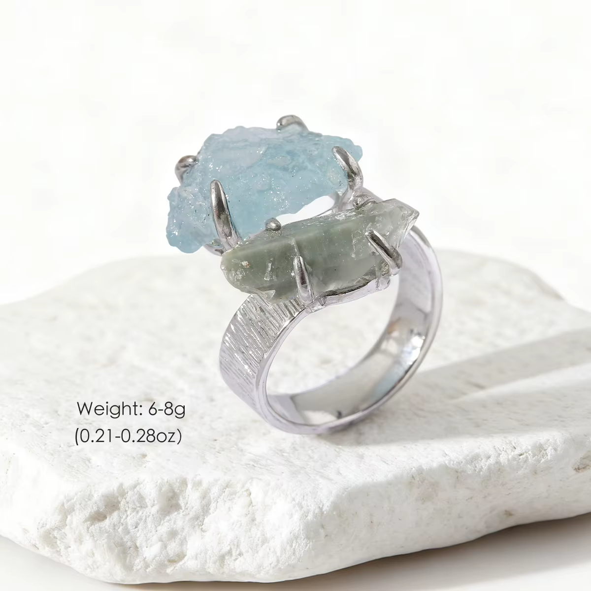 Nouvelle Bague en Pierre Précieuse pour Homme et Femme, Bijou de Fête en Pierre Brute, Accessoire de Mode Ajustable