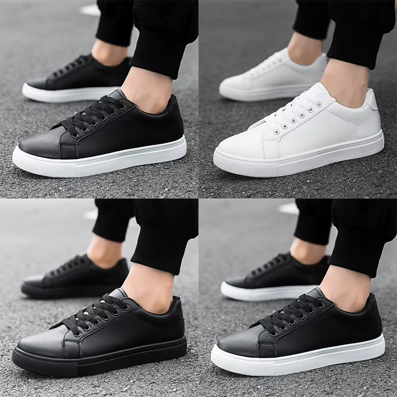 Baskets Homme 2026 en Cuir – Chaussures Décontractées Plates pour Hommes