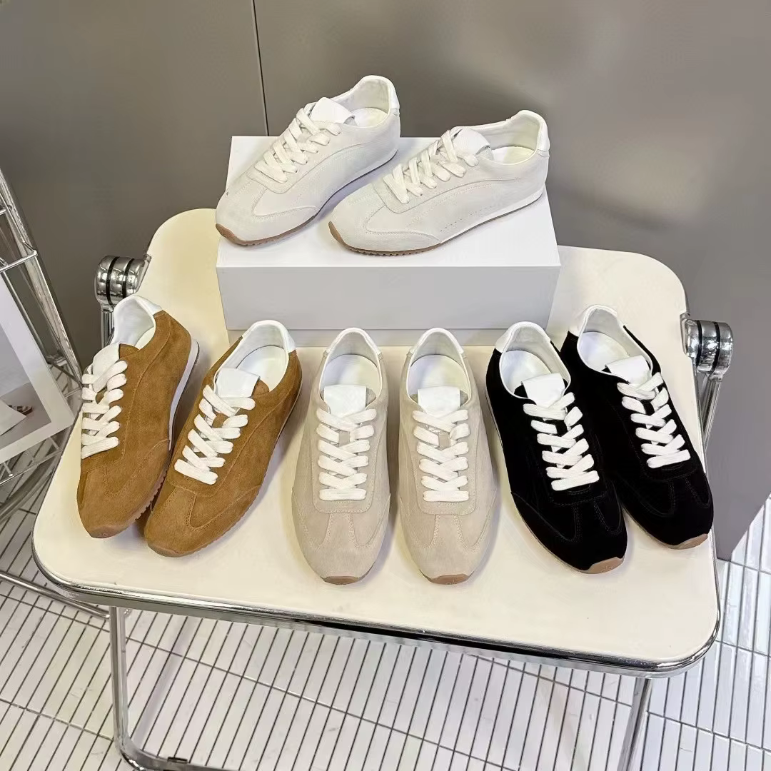 Chaussures Agan rétro de haute qualité à semelle plate en cuir véritable