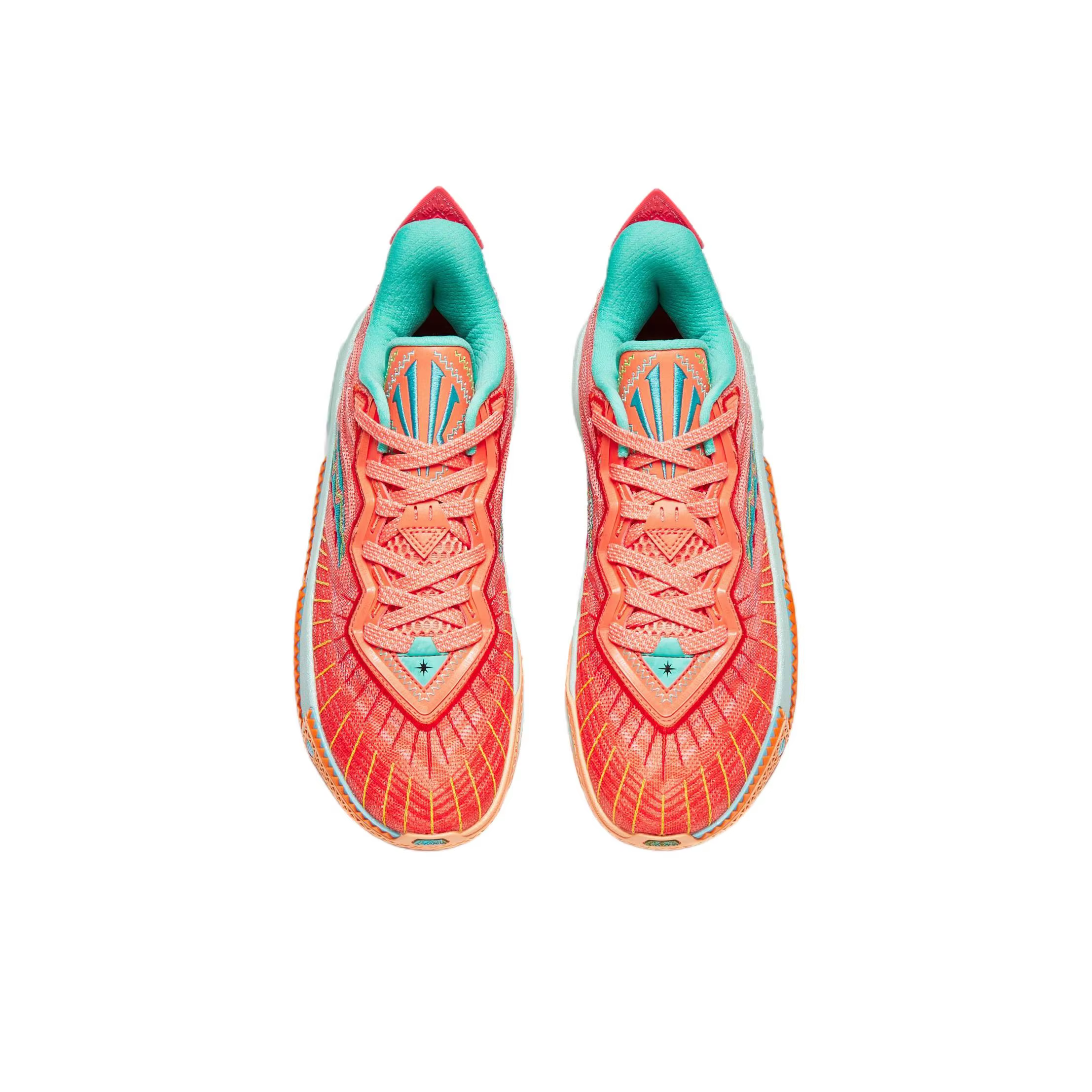 ANTA KAI 2 Chaussures de basket-ball pour hommes à tige basse vert orange 112531111S-6