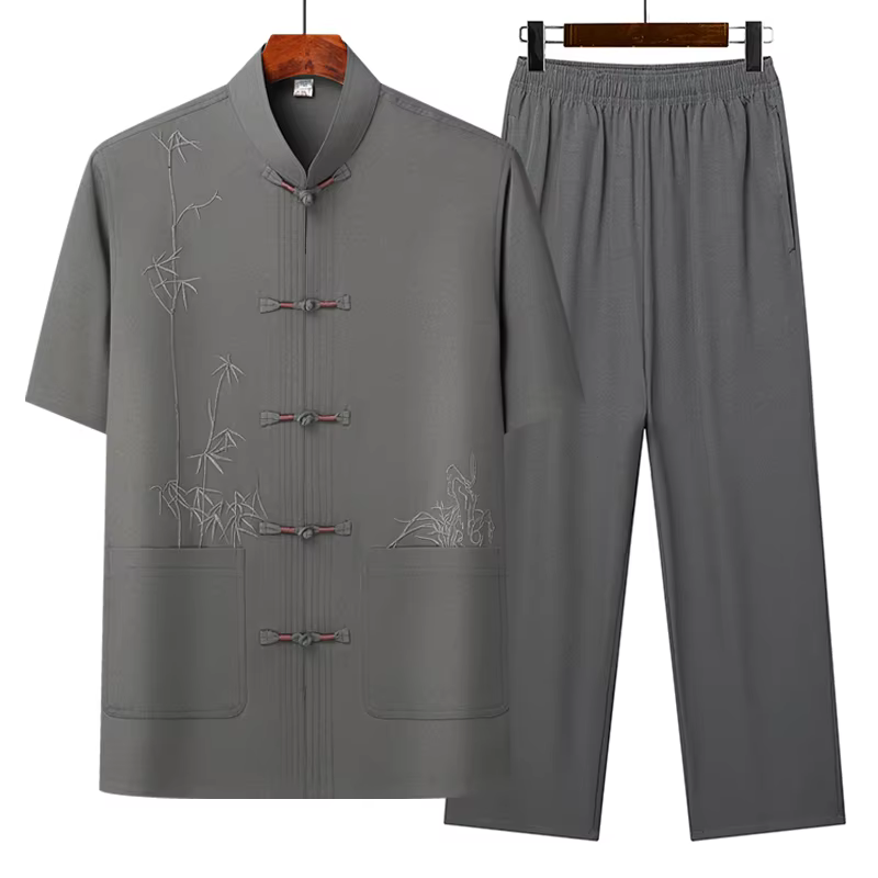 Nouvelle collection été 2026 : Ensembles décontractés pour hommes – Chemises et pantalons de sport style chinois, tailles M-4XL