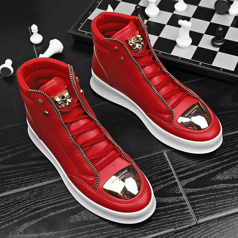 Chaussures de skateboard en cuir pour hommes