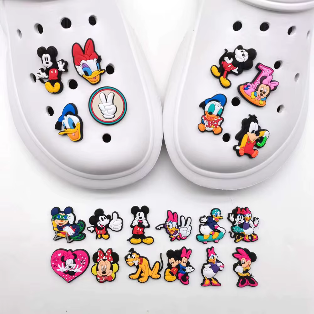 Potdemiel 20 pièces Accessoires de décoration pour chaussures de jardin en PVC Mickey et Minnie Mouse