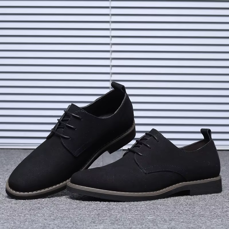 Chaussures Oxford en daim bleu marine pour hommes