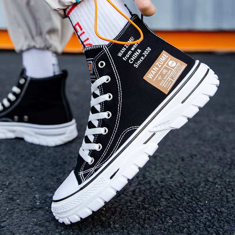 Chaussures montantes en toile pour hommes