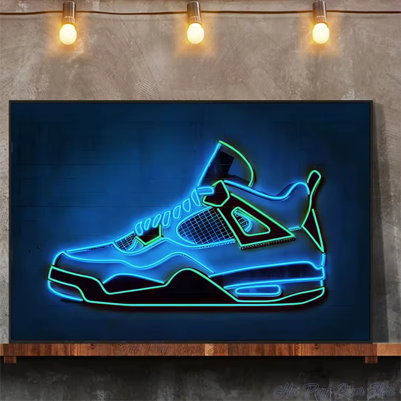 Chaussures de baskets d'art néon