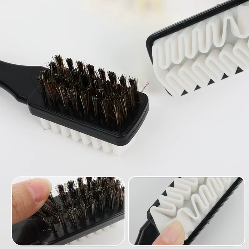Brosse 2-en-1 pour daim et chaussures avec gomme