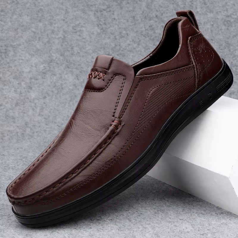 Mocassins italiens en cuir véritable pour hommes