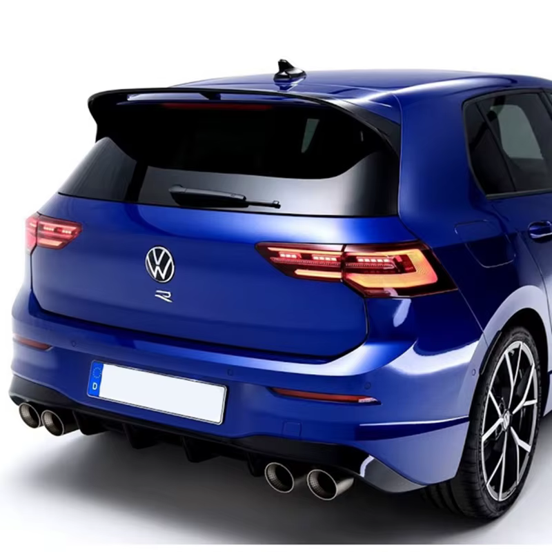 Becquet arrière en fibre de carbone, style CS 2019, pour Volkswagen VW Golf 8 MK8, en ABS noir brillant