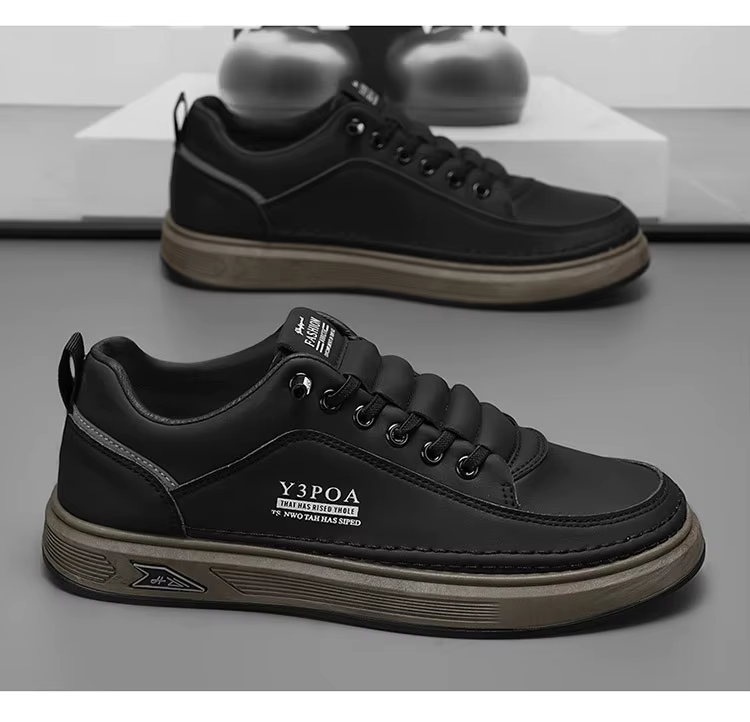 Chaussures décontractées en cuir pour hommes 2026 – Baskets respirantes à enfiler