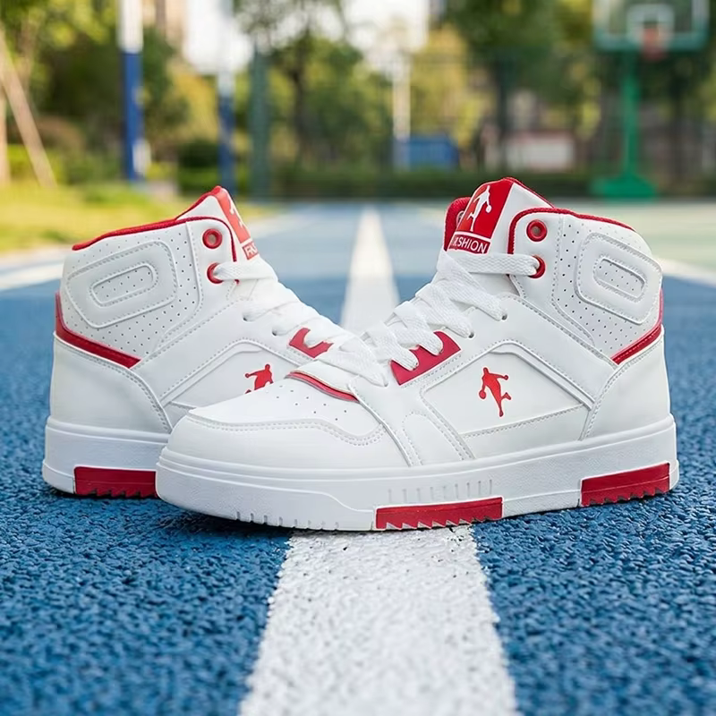 Sneakers blanches à tige haute pour homme