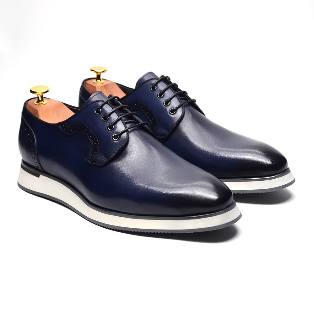 Taille ue 38 à 46 mode décontracté Derby chaussures hommes en cuir véritable Original confortable baskets Shopping