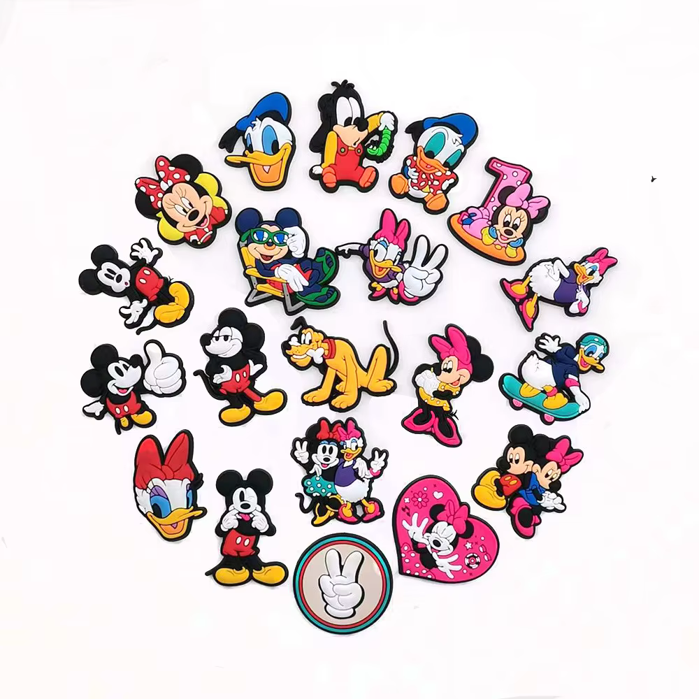 Potdemiel 20 pièces Accessoires de décoration pour chaussures de jardin en PVC Mickey et Minnie Mouse