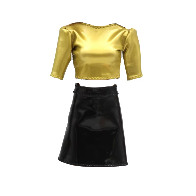 Ensemble de vêtements de poupées de créateurs noir et doré pour poupée Barbie de 30 cm, accessoires, chaussures habillées pour poupées 1/6, cadeau de noël pour filles