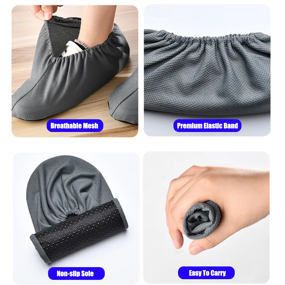 Couvre-chaussures antidérapants pour la maison, anti-poussière, réutilisables, pour bottes de pluie, pour hommes et femmes, accessoires d'intérieur lavables
